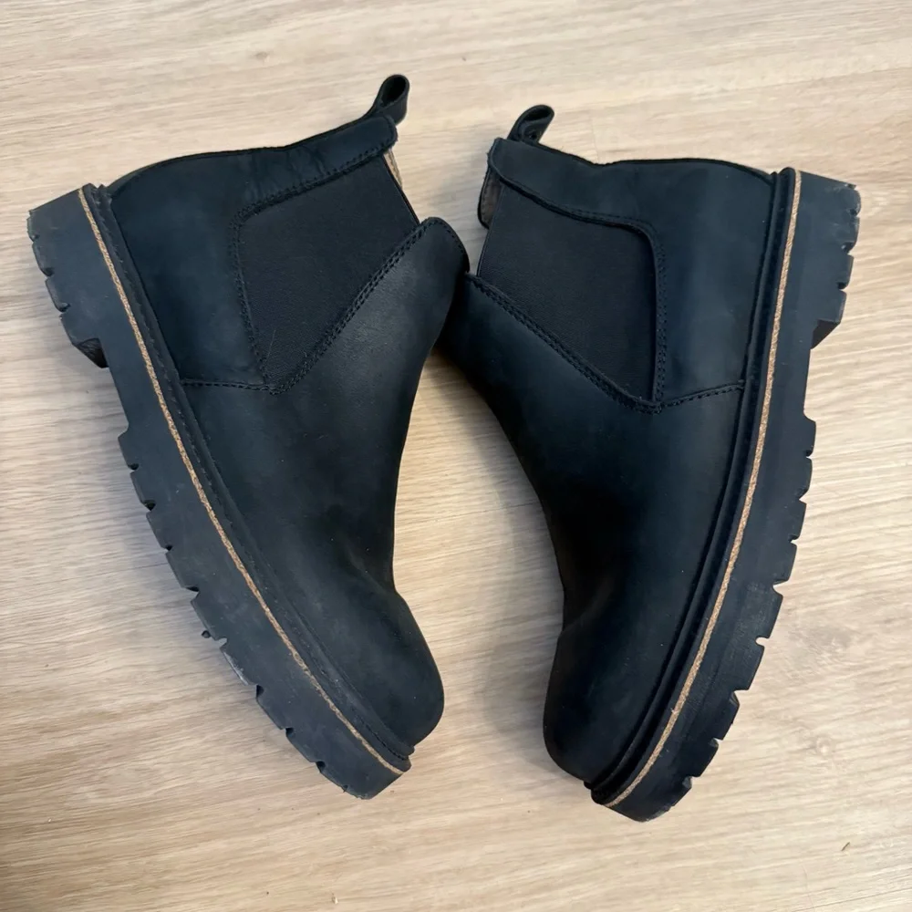Birkenstock Stalon Nubuck Leather Sz 38 Narrow Black